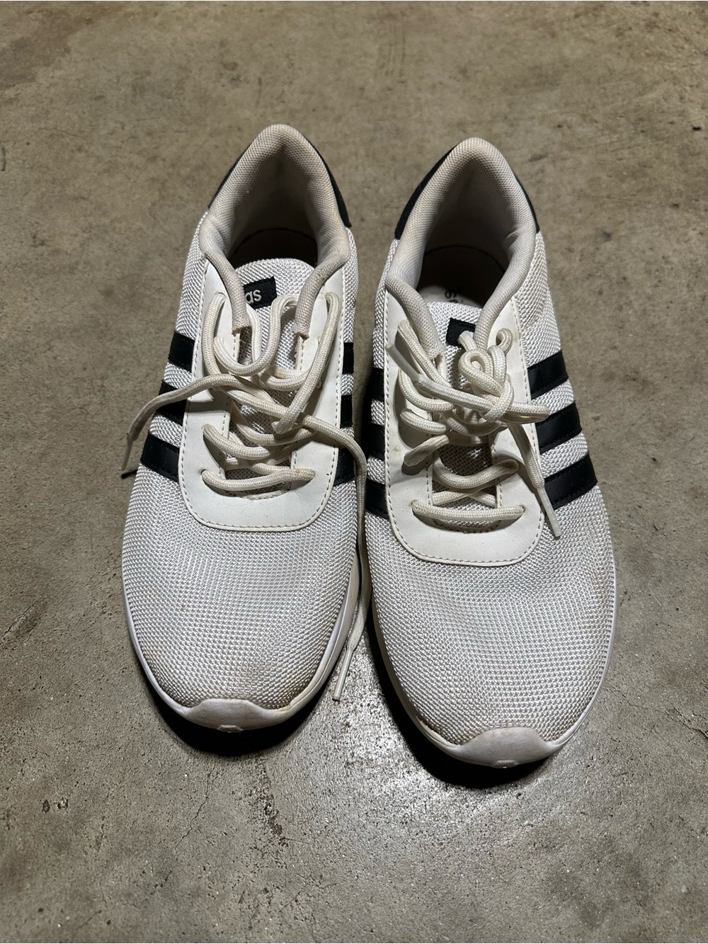 adidas White Sneakers with Black Three-Stripes